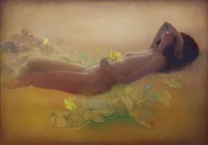 NGUYEN PHUOC 1943,Nude Beauty Reclining,2017,Clars Auction Gallery US 2019-06-16