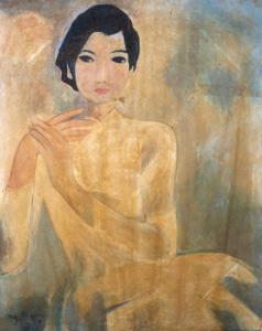 NGUYEN PHUOC 1943,Portrait d'une jeune fille,Boisgirard - Antonini FR 2020-12-17