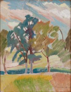 NIŻYŃSKI Marian 1910-1943,Landscape with trees,1929,Desa Unicum PL 2023-04-20