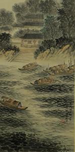 NIAN Liang Shu,Boats on lake,888auctions CA 2013-03-14