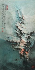 NIANZU HU 1927-2019,Abstract Landscape Scroll,2007,Christie's GB 2018-05-21
