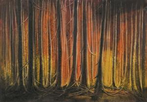 Niazi Manoucher 1936,Trees in Orange,Tiroche IL 2023-01-28