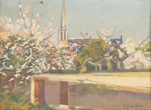 NIBOR Yann 1857-1947,L'église de La Chapelle sur Erdre et les jardins a,Ruellan FR 2019-05-04