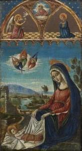 NICCOLO DI SER SOZZO,Vierge à l'Enfant adorée par les anges,Tajan FR 2008-06-26