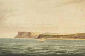 NICHOLL Andrew 1804-1886,FAIRHEAD FROM BALLY CASTLE, COUNTY ANTRIM,Whyte's IE 2008-04-28