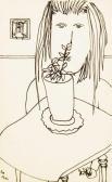 NICHOLLS Nick 1914-1991,Girl with Potted Plant,Adams IE 2016-06-01