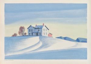 NICHOLS Dale William 1904-1995,House on a Hill in the Snow,1938,Hindman US 2023-10-17