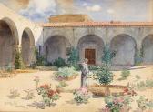 NICHOLS Harley DeWitt,Among the Flowers, Capistrano Mission California,1894,Bonhams 2007-05-01