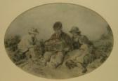 NICHOLSON Alice Hogarth 1800-1900,Children by the wayside, oval,David Duggleby Limited GB 2008-03-03