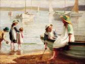 NICHOLSON Alice Hogarth 1800-1900,Children playing on the beach,Christie's GB 1999-11-11