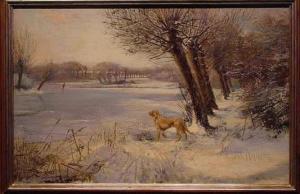 NICHOLSON Hans 1800-1900,Golden Retriever in a Winter Landscape,William Doyle US 2001-02-13