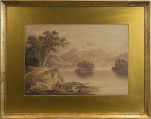 Francis Nicholson - Loch Lomond With Figures And Boats