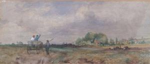 NICOL Erskine 1825-1904,Rural landscape with figures in a horse drawn cart,1862,Mallams 2009-10-09