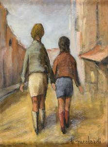 NICOLARDI Francesco 1910-1970,Bambini che camminano,Babuino IT 2024-01-30