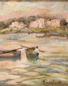 NICOLARDI Francesco 1910-1970,Marina con barche,Babuino IT 2022-11-26