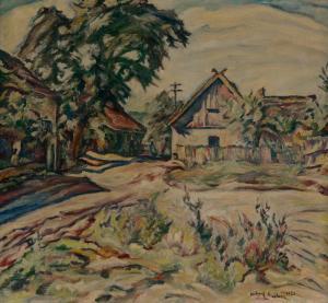 NICOLAS Richard 1890-1974,Vor der Dorfstraßenbiegung,1926,Galerie Bassenge DE 2021-06-11