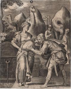NICOLAUS Andreae,Rebekka und Elieser am Brunnen,1585,Galerie Bassenge DE 2022-06-01