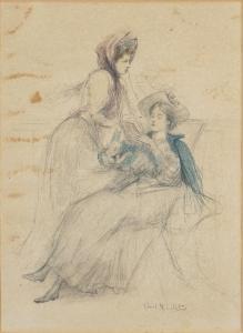 NICOLET Gabriel Emile Ed 1856-1921,Portrait of two ladies wearing bon,Bellmans Fine Art Auctioneers 2021-11-16