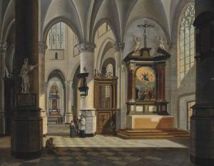 NICOLIE Josephus Christianus 1791-1854,A church interior,1818,Christie's GB 2012-10-24