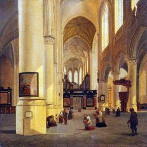 NICOLIE Josephus Christianus 1791-1854,Church Interior,1847,Keys GB 2013-03-08