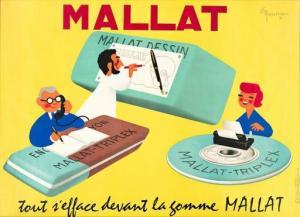 NICOLITCH Obrad,MALLAT / TOUT S'EFFACE DEVANT LA GOMME MALLAT,1957,Swann Galleries 2021-02-18