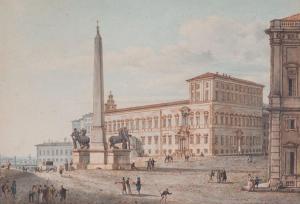 NICOLLE Victor Jean 1754-1826,La Place du Quirinal à Rome,Joron-Derem FR 2023-12-20