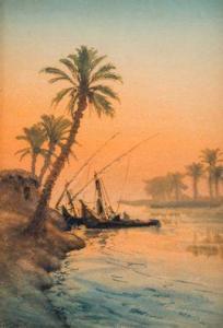 NICOLLERAT Aime Felix 1876-1946,Felouques sur le Nil,Marambat-Camper FR 2021-10-21