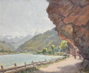 NIELSEN Arthur 1883-1946,Figures walking along the shore at Bogen,1913,Woolley & Wallis 2023-12-13