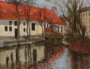 NIELSEN Carl Leopold,Scenery from Brede, north of Copenhagen,1933,Bruun Rasmussen 2018-01-23