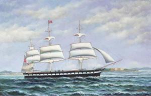 nielsen e 1900-1900,Ship sailing offshore,Christie's GB 2004-09-08