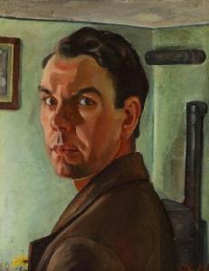 NIELSEN Henrik 1890-1941,The artists' selfportrait,1919,Bruun Rasmussen DK 2021-02-02