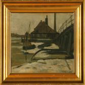 NIELSEN Otto 1877-1959,Winter at the port,Bruun Rasmussen DK 2009-05-25