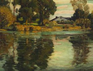 NIELSEN Peter 1873-1965,House on the river,John Moran Auctioneers US 2019-10-13