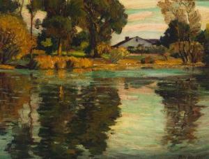 NIELSEN Peter 1873-1965,House on the river,John Moran Auctioneers US 2020-01-26