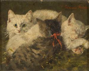 NIELSSEN Clementine/Clemence 1850-1911,Drei junge Kätzchen,Hargesheimer Kunstauktionen DE 2018-03-17
