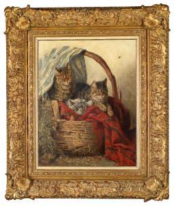 NIELSSEN Clementine/Clemence 1850-1911,Idle Kittens,1883,Palais Dorotheum AT 2014-10-23