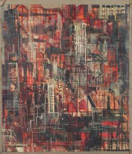 NIEMANN Edmund E. 1909-2005,The City,1952,Ripley Auctions US 2023-04-29