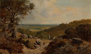NIEMANN Edward Henry,Landscape view with a figure walking down a path i,Rosebery's 2024-07-09
