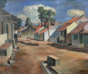NIEMANTSVERDRIET Jan Frank 1885-1945,Kampong Scene,Larasati ID 2019-05-12