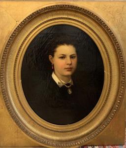 NIEMEYER John Henry 1839-1932,Portrait de jeune femme aux bijoux,1864,Pescheteau-Badin FR 2022-03-03