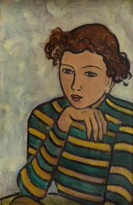 NIESIOLOWSKI Tymon 1882-1965,"Portrait of a girl,1960,Desa Unicum PL 2022-12-08
