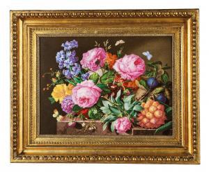 NIGG Joseph 1782-1863,Flowers, Fruits and 3Butterflies,1830,Palais Dorotheum AT 2022-11-03