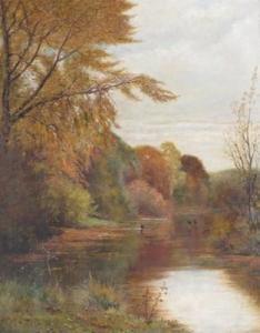 NIGHTINGALE Leonard Charles 1880-1904,Autumn river landscape,Woolley & Wallis GB 2011-09-28
