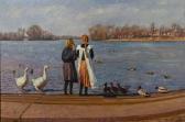 NIGHTINGALE Paula 1900-1900,Girls and ducks at Thorpeness Mere,Bonhams GB 2010-12-02