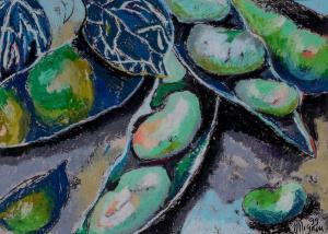 NIGRINI Michelle 1965,Abstract Green Beans,1999,5th Avenue Auctioneers ZA 2023-05-08