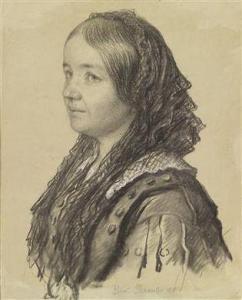 NIKOLAI EFIMOVICH RACHKOV,A portrait of a girl in a headscarf,1888,Palais Dorotheum 2011-11-04
