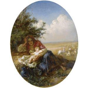 NIKOLAI EFIMOVICH RACHKOV 1825-1895,MOTHER AND CHILD IN THE WHEAT FIELD,Sotheby's GB 2011-06-07