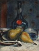 NIKOLAJSEN Gunnar,Still life on a table with fruits and a pipe,1927,Bruun Rasmussen 2024-04-23