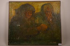 NIKOLOV Peter 1928,Two Old Ladies,1987,Crow's Auction Gallery GB 2020-03-11