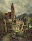 NIKOLOVSKI F. de P.T 1800-1800,Befestigte Kirche in einem Alpenort,Palais Dorotheum AT 2012-11-20